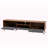 Jovi Dark Gray and Walnut TV Stand with Drop-Down Compartments, 70.75'' W X 13.67'' D X 18.23'' H