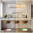 Jakarie Modern Drum Rectangle Alabaster Gold Chandeliers for Living Room Dining Room Kitchen Island(Bulbs Included)