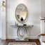 Grande console à miroir en forme d'olive avec miroir