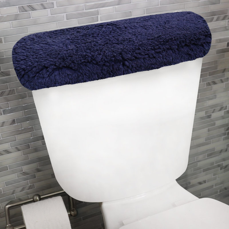 Tapis pour salle de bain Dobrinka, Marine, 10 po x 22 po (couvercle de réservoir)