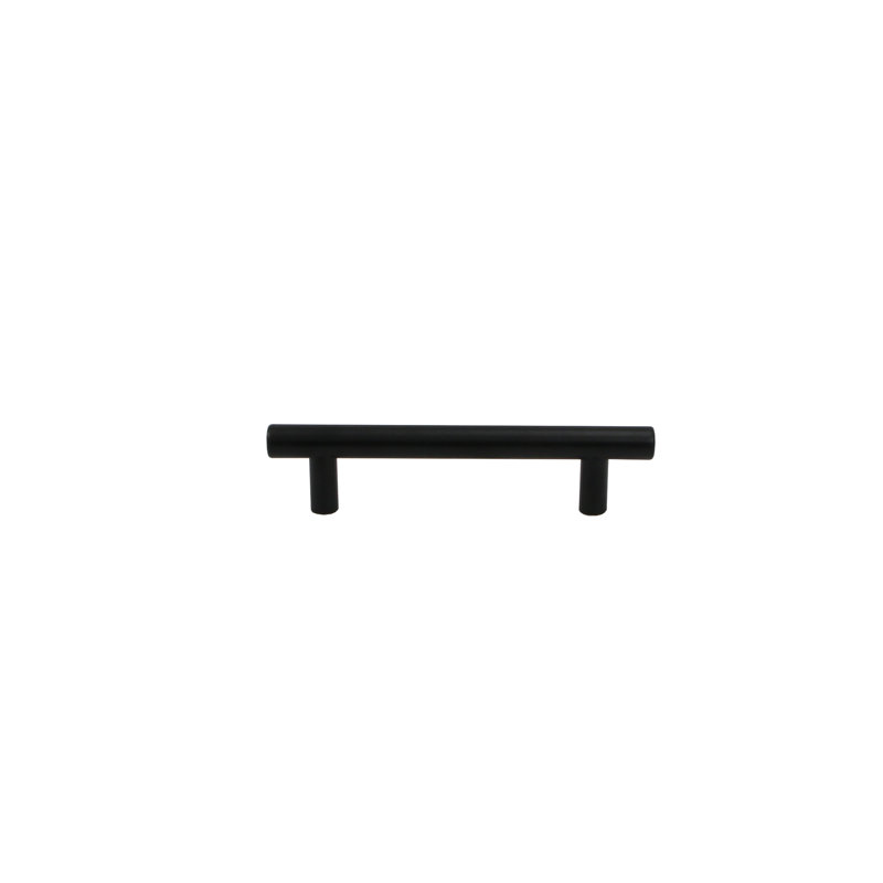 Matte Black Steel Cabinet Drawer Pull with Mounting Hardware