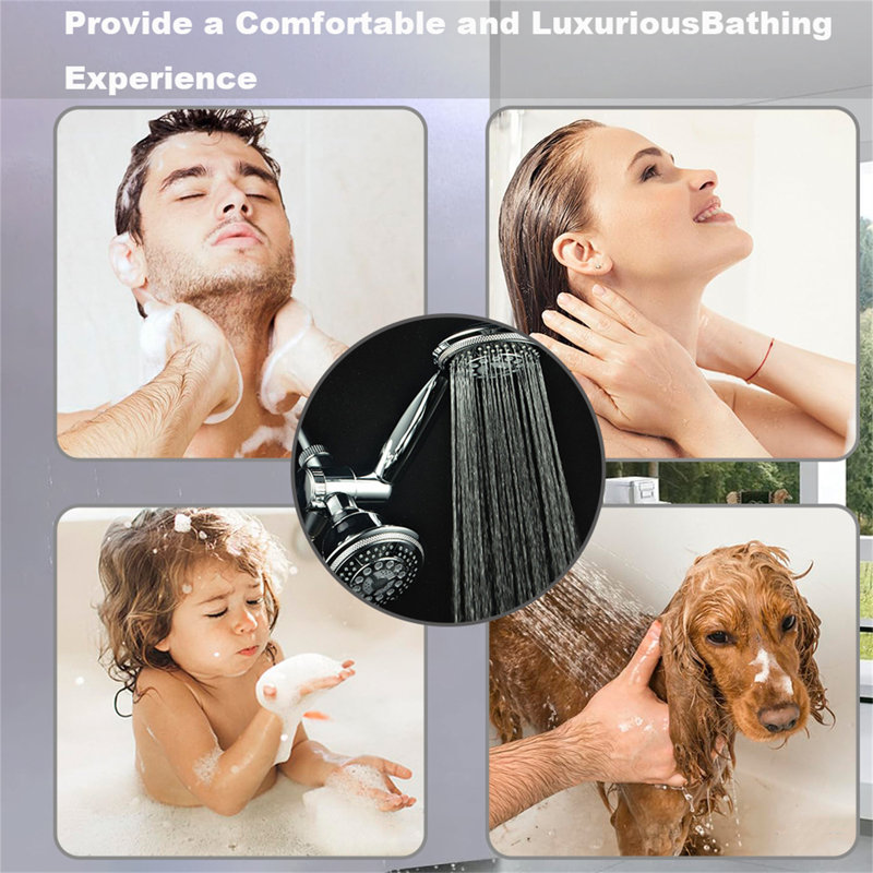 24-Function Dual Shower System – 4" High-Pressure Rainfall & Handheld Combo With Stainless Steel Hose & Patented 3-Way Diverter