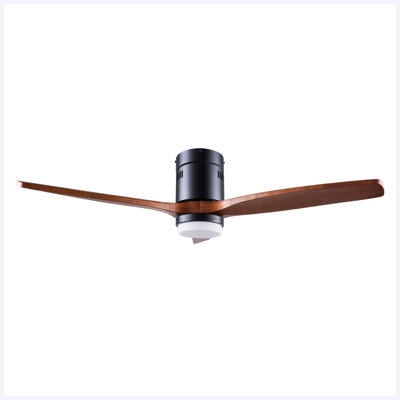 Ventilateurs de plafond en bois à intensité variable de 52 pouces avec lumières et télécommande - Ventilateur de plafond à profil bas 3 pales pour patio Ventilateur de chambre à coucher avec éclairage pour porche de salon