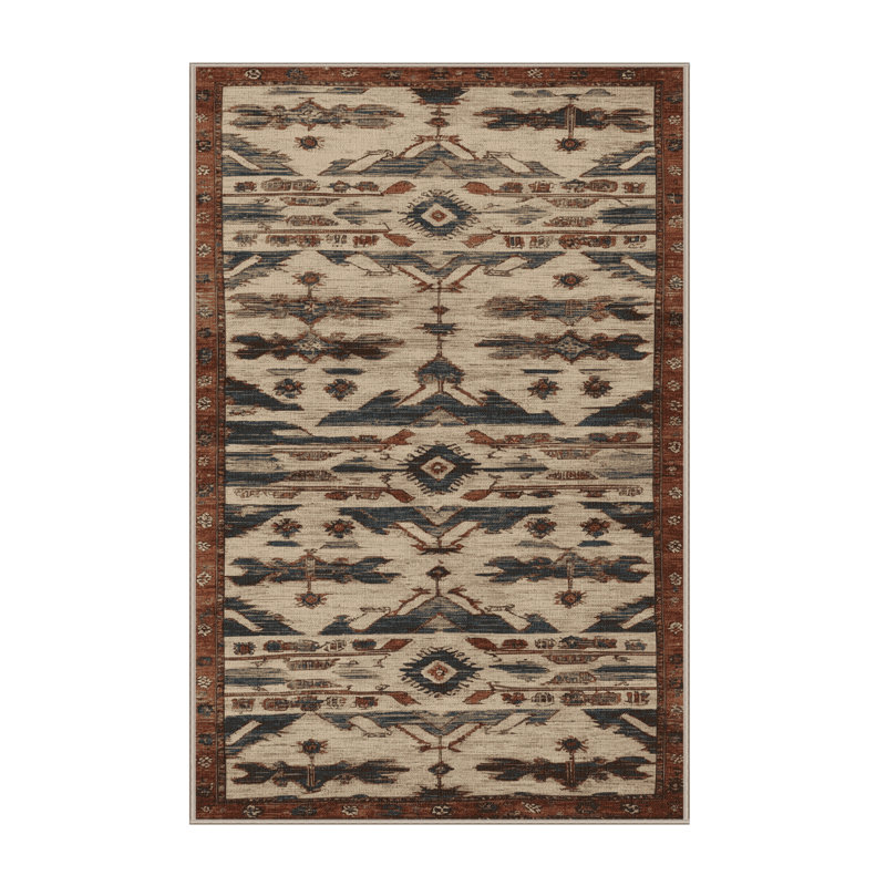 Tapis brun turc lavable à la machine, Rectangulaire 2 pi x 3 pi
