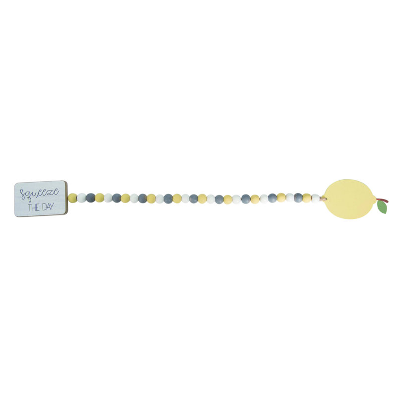 Wood 22 in. Spring Bead Lemon Garland