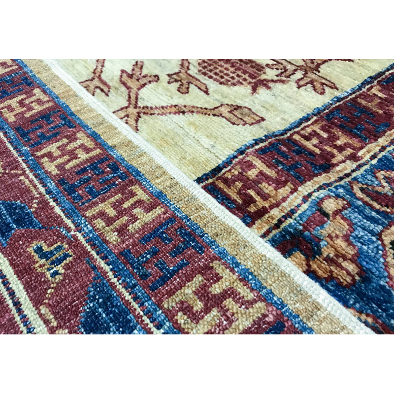 Kotanabad Wool Oriental Area Rug in Ivory/Blue/Red