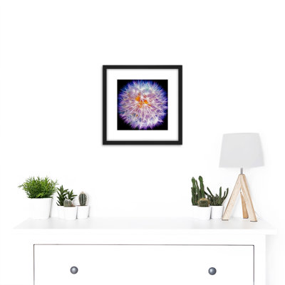 Digital Neon Dandelion Head - Single Picture Frame Painting