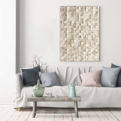 Wooden Cubes - Wrapped Canvas Print