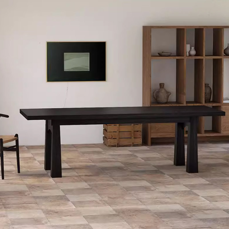 Solid Wood Dining Table, Black