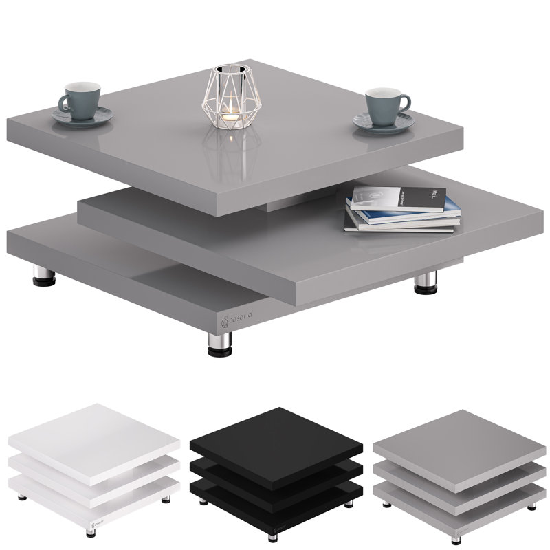 Four Leg Coffee Table, 35cm H x 72cm L x 72cm W, White