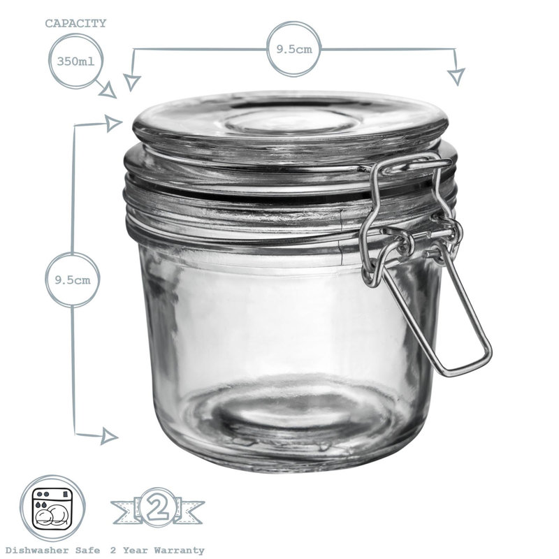 Argon Tableware - Glass Storage Jars, Clear/Black