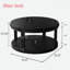 Table basse ronde avec plateau épaissi à deux niveaux, pieds robustes et motif perlé-2108040799