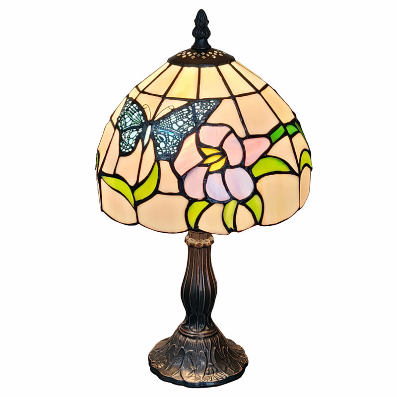 Lampe de table 15 po en métal brun foncé avec abat-jour ivoire