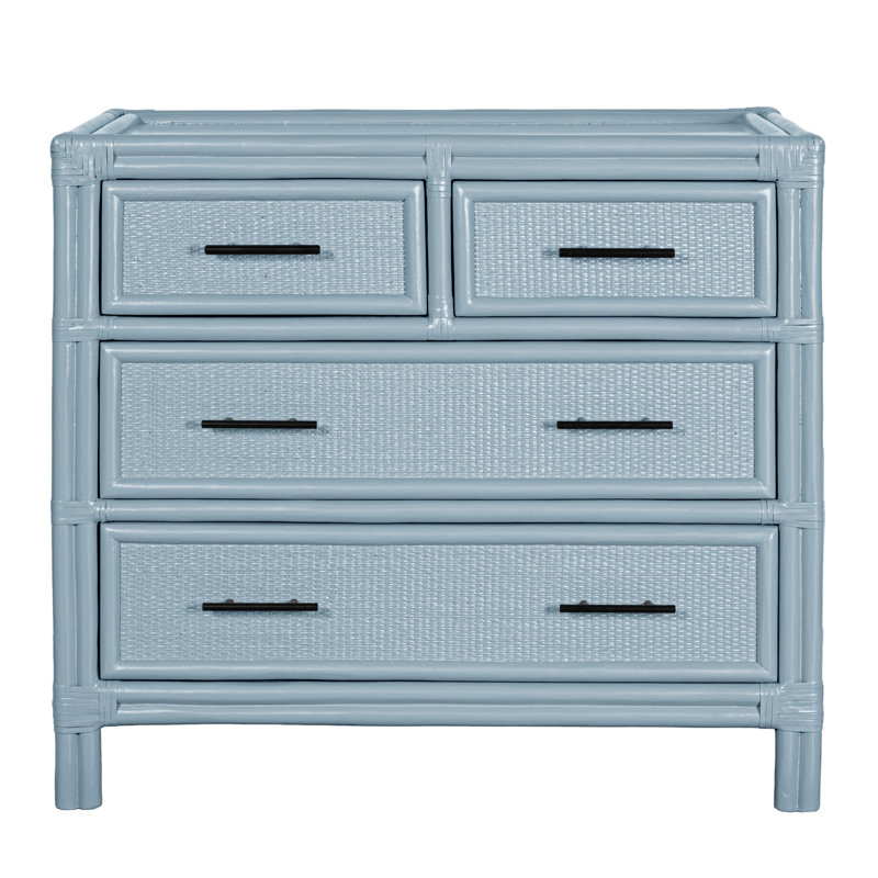 Aruba 36'' W Rattan Nightstand, Pool Blue
