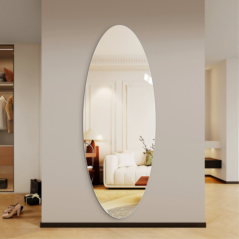 Miroir mural pleine longueur, miroir ovale pour entrée, chambre à coucher