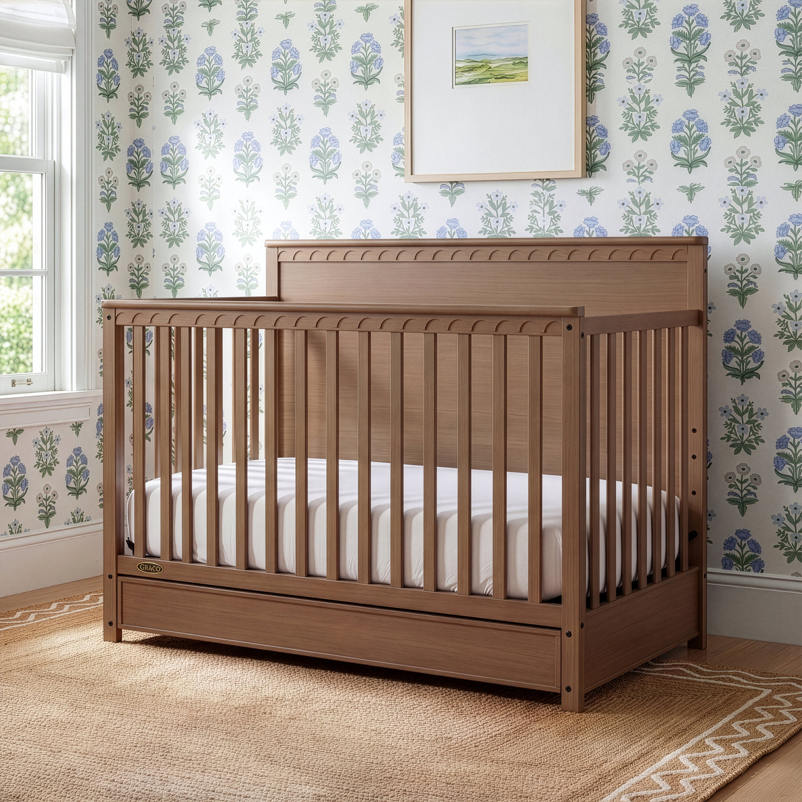 Sasha 5-in-1 Convertible Crib, Hazelnut