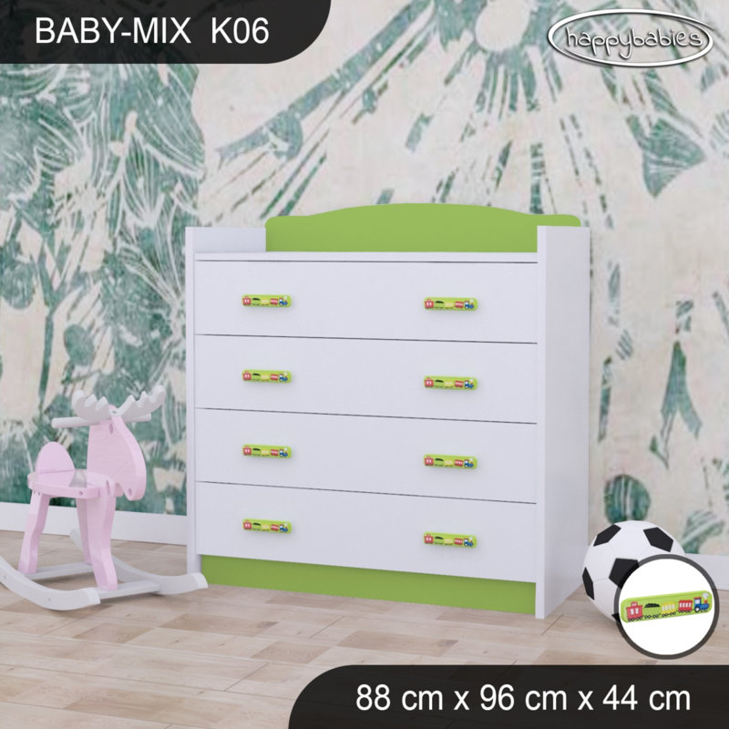 Baby Mix Kids 4 - Drawer Dresser, Green