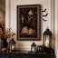 Impression sur toile, crâne gothique et corbeau noir debout sur Halloween antique-508052291