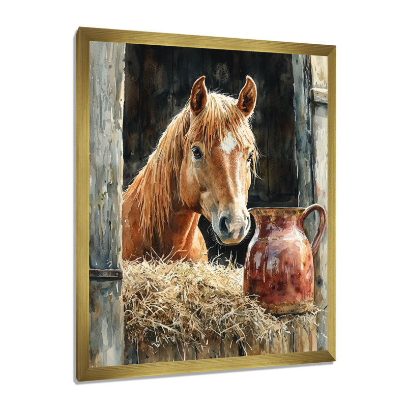 Dorinela - Animals Canvas Wall Art, 32" H x 24" W, Single Picture Framed Print without Mat, Gold