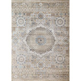 Hand-Knotted High-Quality Ivory and Multi-Colored Area Rug