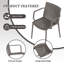  Ensemble de chaises de patio Summer, 5 pièces, 55 po de long avec 4 chaises empilables en PP gris chaud-1818163065-1818163070