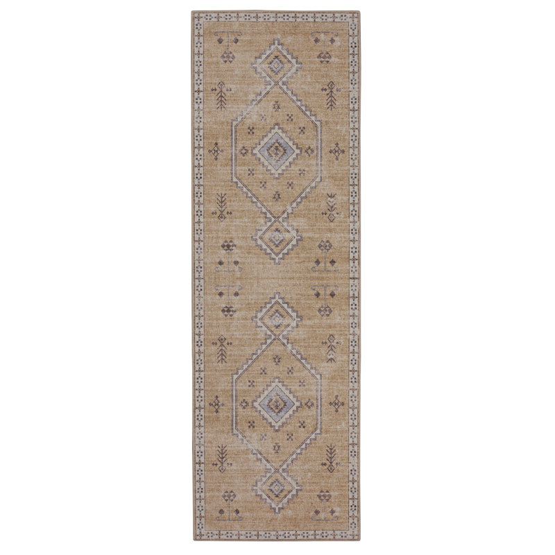 Tapis sable et ivoire Maril Haden, Tapis de couloir 1 pi 6 po x 8 pi