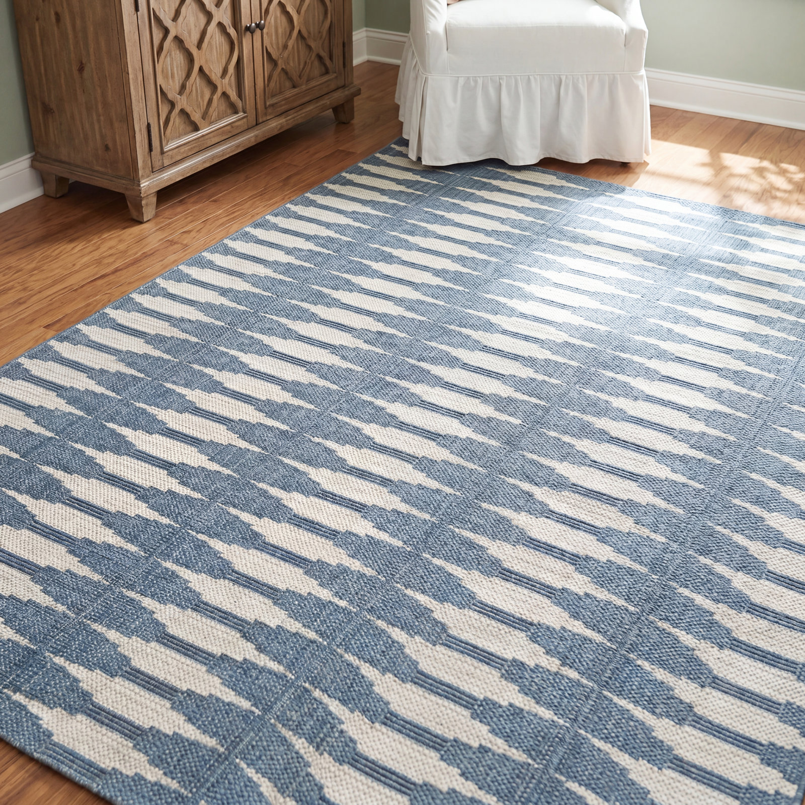 Geneva Blue Indoor/Outdoor Rug, Rectangle 7'10" x 10'