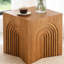 Table de bout élégante en bois cannelé décoratif-1961325877