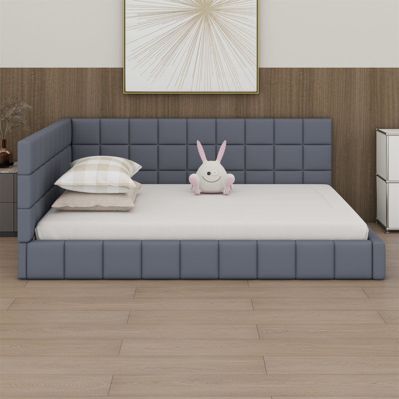 Cadre de lit tapissier Tashelle, Gris