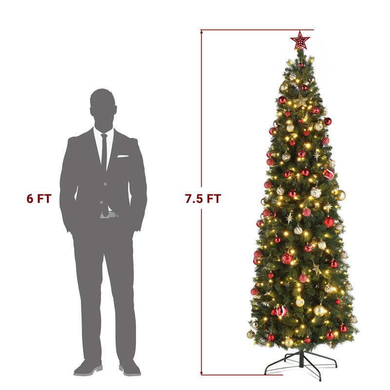 7.5' Lighted Pine Christmas Tree