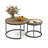 2-pieces Round Nesting Coffee Table Metal Frame And Wood Finish Side Tables-2117277710