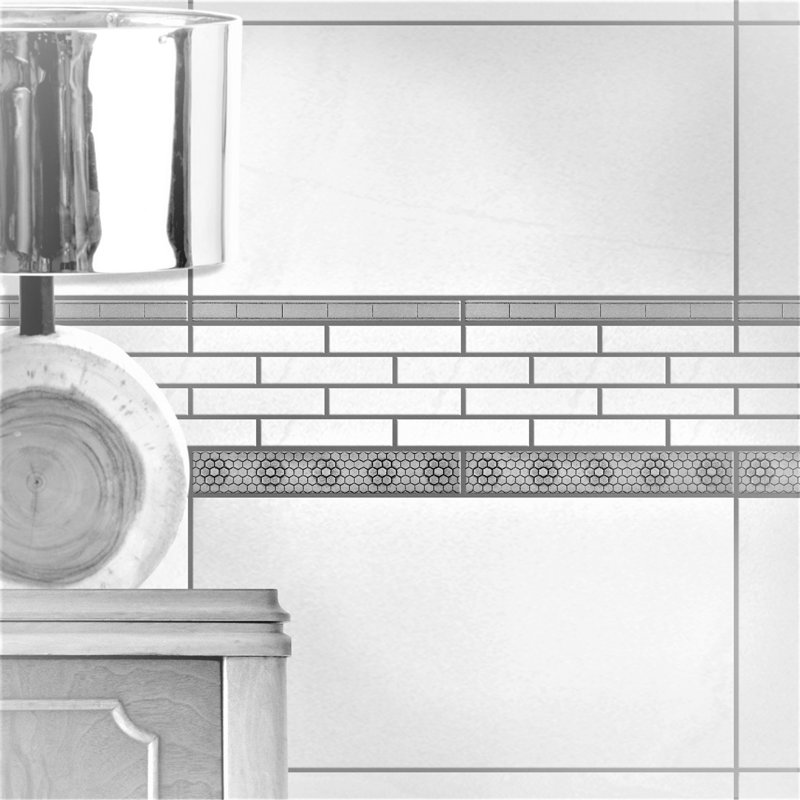 6'' L x 0.5'' W Tile Trim, Pewter Nickel