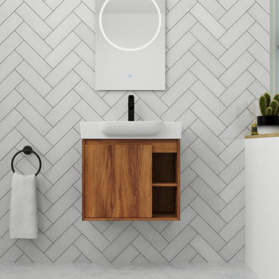 Meuble-lavabo flottant 24 po avec porte à fermeture en douceur