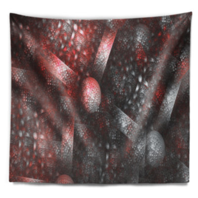 Tapisserie abstraite à texture de cristal rouge en acier