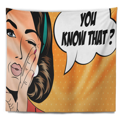 Femme rétro en tapisserie de style bande dessinée Abstract