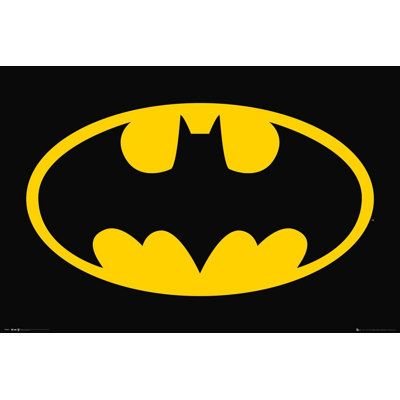  Batman sous licence officielle - affiche d'art symbole - 24 x 36 po - reproduction décorative - papier à affiche - prêt à encadrer