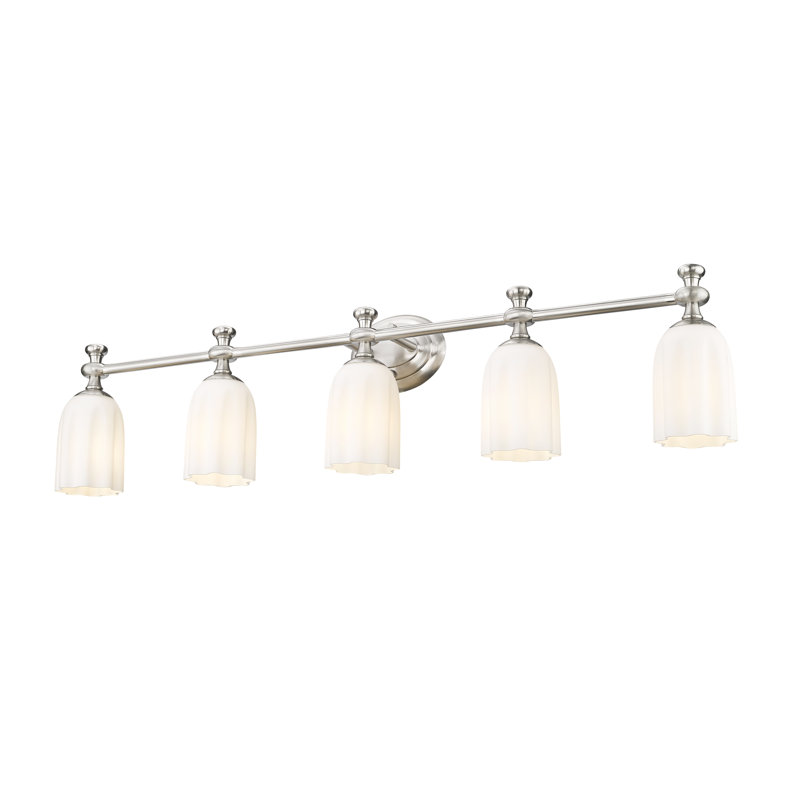 Ensemble de meuble-lavabo 5 lumières Amrutha, Nickel brossé