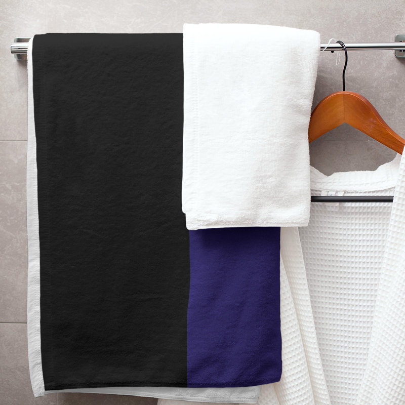 Bath Towel, Black/Purple