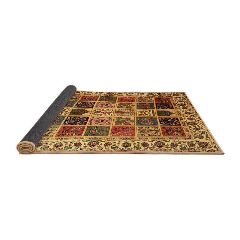 Tapis beige / vert / rouge Denieul, Rond 8 pi