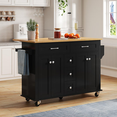 Kitchen Island Withe 4 Doors And 5 Drawers