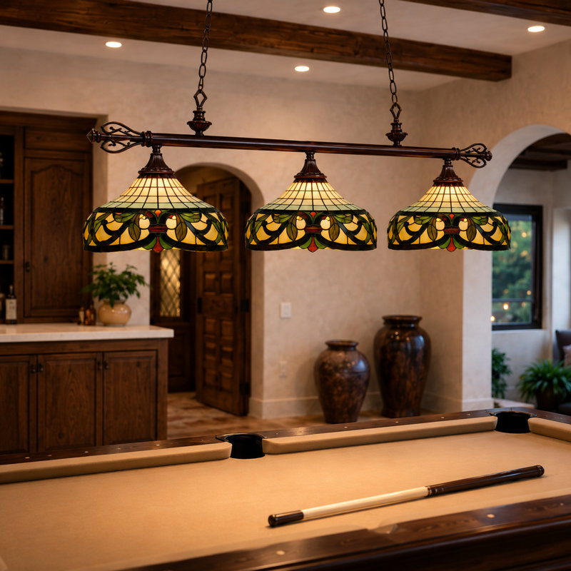 Bowdon 3 - Light Pool Table Linear Pendant By RAM Game Room