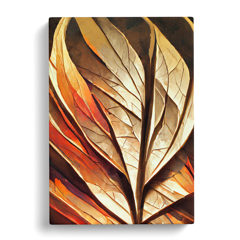 Abstract Autumn Leaf No.1 - Wrapped Canvas, 50cm H x 35cm W x 3cm D
