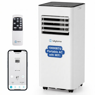 Wiytamo 10000 BTU Wi-Fi Connected Portable Air Conditioner for 450 Sq. Ft, with Remote Included