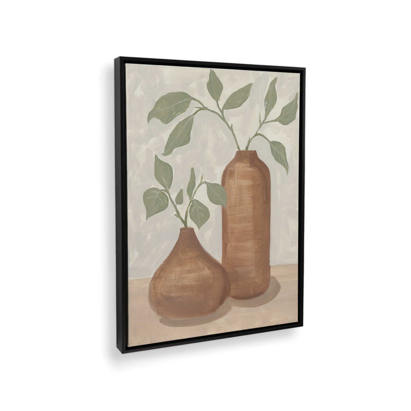 «Terra Cotta Twins» par Dogwood, Toile avec cadre, L 18 po x H 24 po, Noir