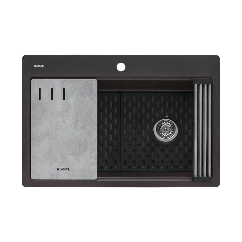 Tapis d'évier en silicone Ruvati pour éviers RVG1033 et RVG2033, Noir