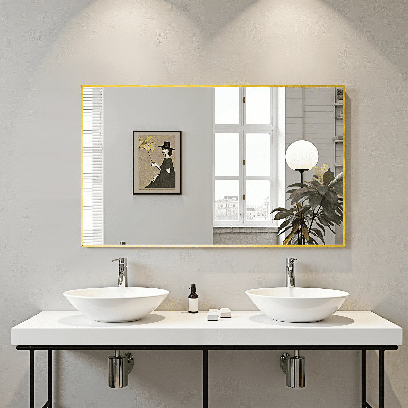 Arstides Metal Mirror, 52" x 32", Gold