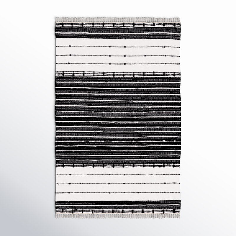 Dawsonville Striped Machine Woven Area Rug, Rectangle 5' x 8'