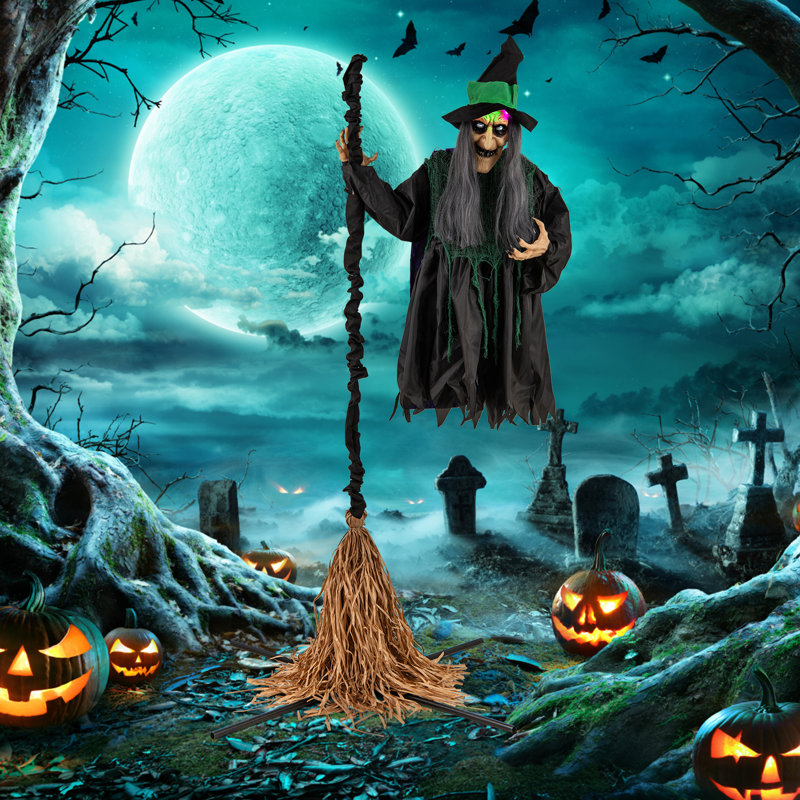 Sorcière avec balai Halloween