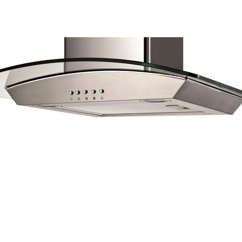 Hotte de cuisine murale convertible 30 pouces 400 cfm en acier inoxydable Ancona Glass Canopy Series