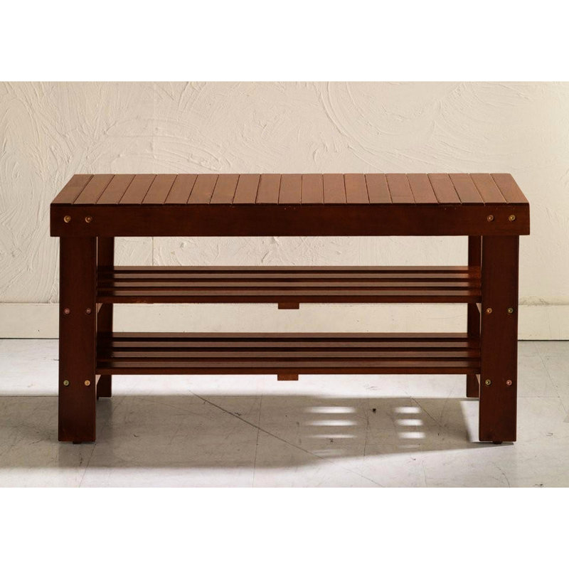 Banc solide en bois de cerisier - L 35,5 po x l 13 po x H 18 po, Cerisier